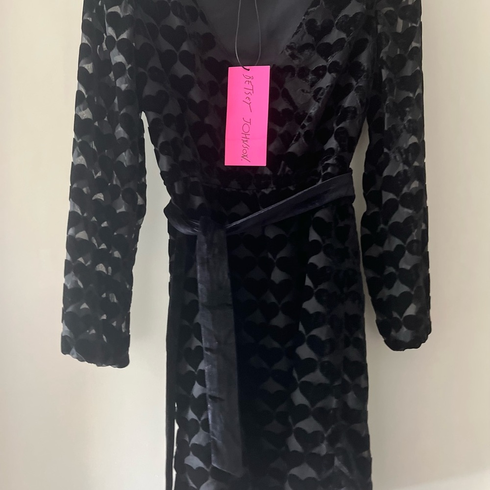 Betsey Johnson Velvet Burnout Mini Dress (black hearts) 🖤🖤🖤 NWT